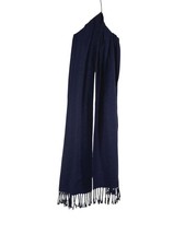 Polo Ralph Lauren Navy Blue Fringe Scarf 100 Acrylic Old Money Preppy