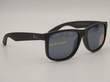 RB4165 Justin 622/2V Ray-Ban Polarized Sunglasses Matte Black/Grey 100 UV 54mm