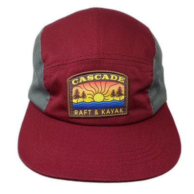 VIE Cascade Raft & Kayak 5 Panel Hat Red Gray Adjustable Strapback OS Cotton