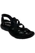 Sandalia delgada Skechers para mujer moderna cómoda temporada reggae negra
