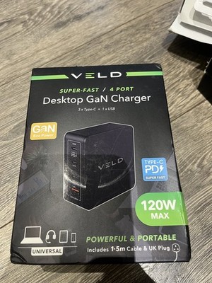 VELD Superschnelles 120W 4 Port GaN Desktop Gan Ladegerät - Apple Samsung PD TYP C