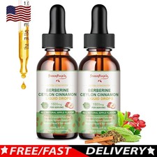 2 Pack Berberine Ceylon Cinnamon Liquid Drops 1500mg PER SERVING 120ml