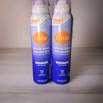 (2) Body Deodorant for Women, Spray Deodorant, Aluminum Free, Soft Powder, 3.6