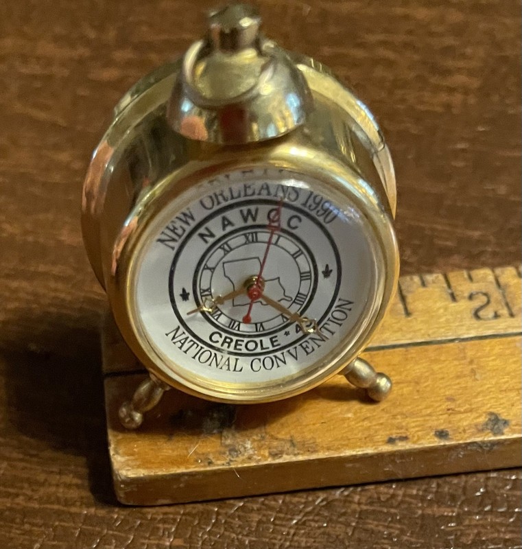 Vintage 1990 NAWCC New Orleans National Convention Souvenir Mini Clock. As is. 