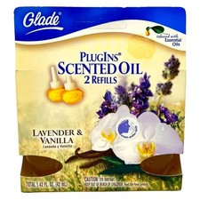 GLADE Plugins 2 Pack Scented Oil Refills with Essential Oils Lavender Vanilla