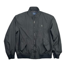 Polo Ralph Lauren Bi-Swing Windbreaker Jacket Mens XL Black Full Zip Harrington