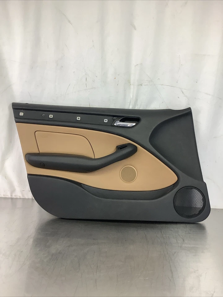 BMW E46 323i 325i 330i 4 puertas sedán OEM paneles de puerta delanteros traseros de cuero marrón 99-05 Foto 2 de 4