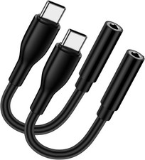 USB C to 3.5mm Headphone Adapter for Google Pixel 9 Pro XL Fold 8A 7A Black