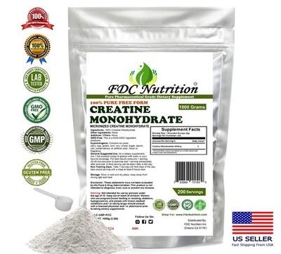 New Creatine Monohydrate 100% Pure Powder 1000g (2.2 lb) Micronized