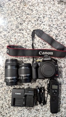 Canon EOS Rebel T1i 500D DSLR + 18-55mm IS + 55-250mm IS 2 Lens Kit Extras