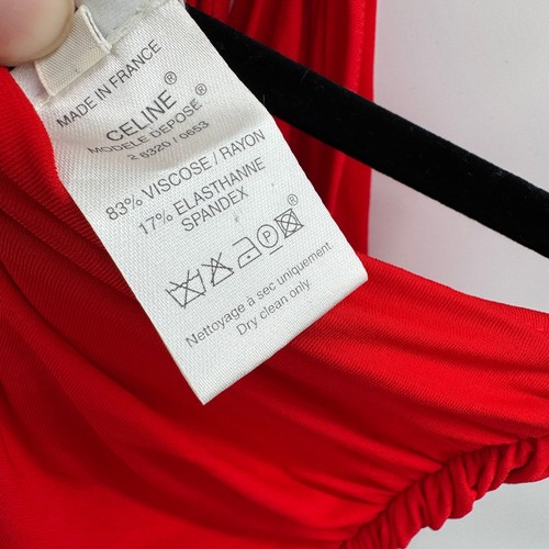 Celine Knee Length Dress Women's Red Halterneck A-Line Dress Size 40 Y2k - Picture 10 of 11