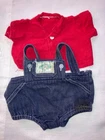 Vintage Cabbage Patch Kids/Doll Clothes - Jean Short Overall, top, hat  (318 )