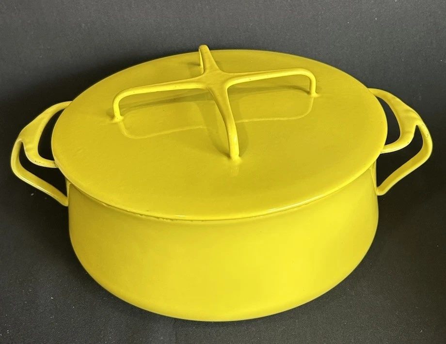 Vintage Dansk Designs Denmark Kobenstyle Sunburst Yellow Dutch Oven Lid 1950’s