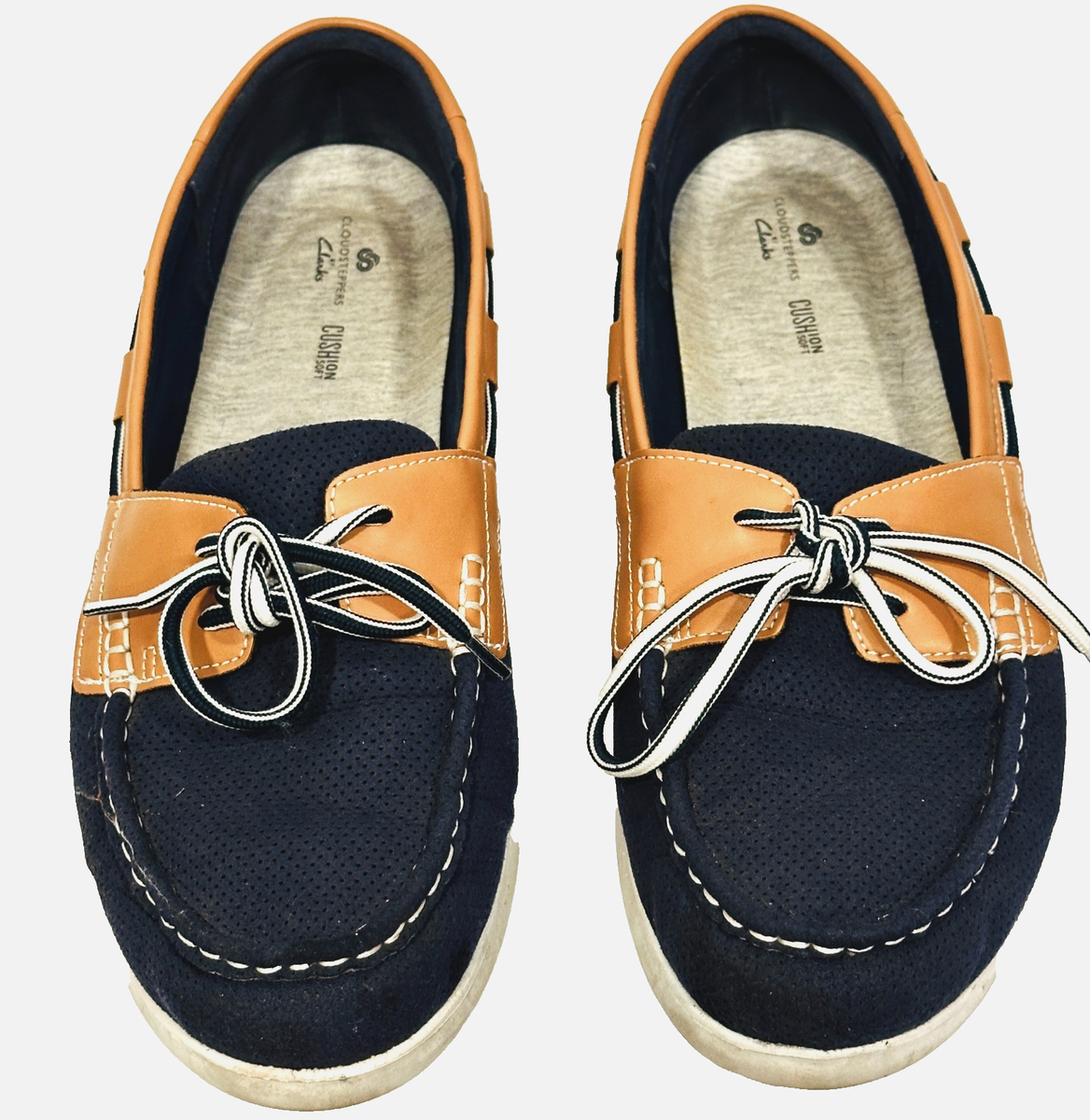 Clarks Cloudsteppers Boat Loafer Shoes Cushion Comfort Navy  display picture 2