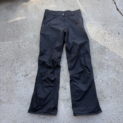 HELLY HANSEN TECH Black Nylon Shell WATERPROOF SNOW PANTS Ski Rain Women M - Image 1 of 4