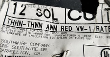 Southwire 12awg Solid THHN/THWN/MTW/AWM Building Wire 600V Red /100ft