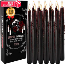 AYIQIW 12PCS 10-Inch Black Bleeding Taper 10.0 Inches, 12
