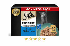 Sheba Fine Flakes Poultry Selection in Jelly Wet Cat Food Pouches 40x85g