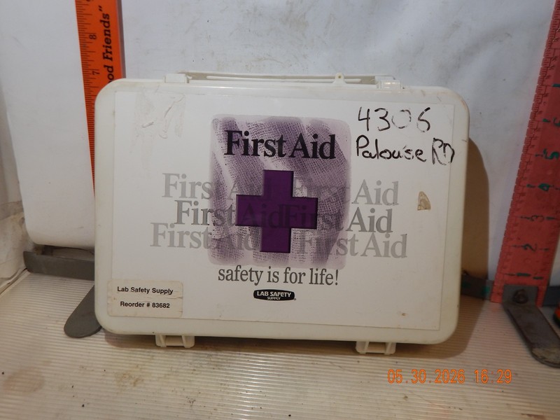 Lab Safety Supply First Aid Box - Small Business size - Looks to be complete!