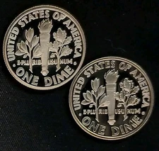 1993 & 94-S *Clad* Proof Roosevelt Dime Lot- 2 Coins ~ Free Shipping!