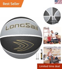 29.5  Basketball - Rubberized for Superior Bounce  Grip, Pump Included