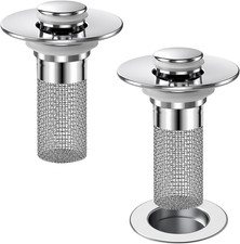 Bathroom Sink Drain Strainer, Pop-Up Sink Stopper Hair Catcher with Removable St
