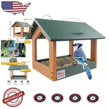 Amish Made Hanging Bird Feeder Tray - Heavy Duty Recycled Plastic, 4lb Capaci...