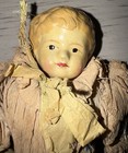Antique Early Papier Mache Doll w/ Crepe Paper Clothes — photo 2