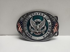 The United States of America Patriotic Flag Great American Products Belt Buckle