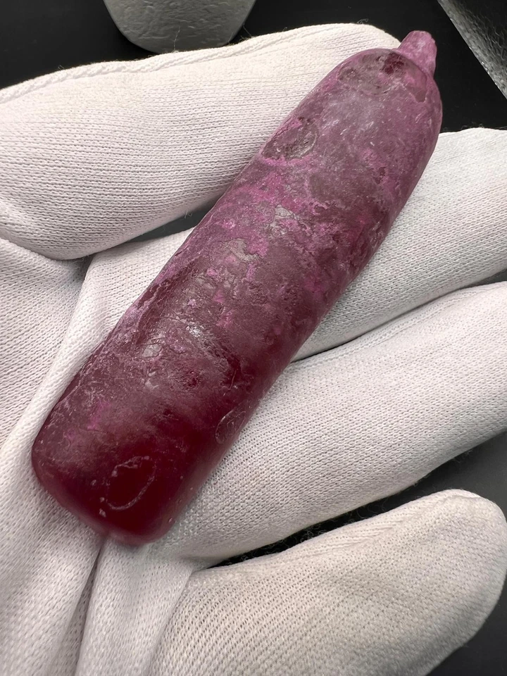 Lab Grown Red Chatham Corundum Half Boul Rough 43 grams - Image 4 of 4