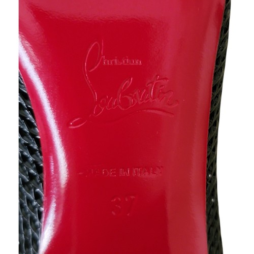 Christian Louboutin Black Kimi Ankle Patent Leather Boots Spike Square Toe 7 37 - Picture 11 of 12