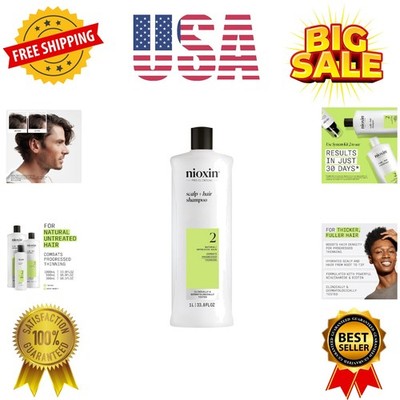 System 2 Scalp + Hair Thickening Shampoo for Natural Hair with Progressed Thi...