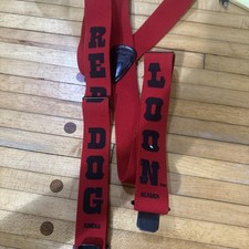 Vintage Red Dog Saloon Bar Red Suspenders Adjustable Metal Clips Juneau Alaska
