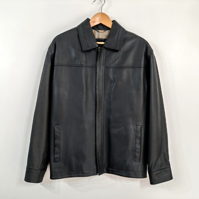 Ashwood Lederjacke Herren Größe Small schwarz weiches Leder Reißverschluss Blouson Mantel