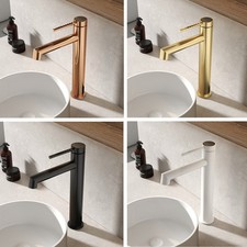 Brass Tall Basin Faucet Single Handle Deck-Mount Basin Mixer Bathroom Sink Tap