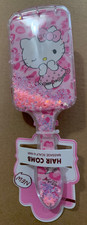HELLO KITTY SQUARE PINK HAIR BRUSH WITH PINK PURPLE GLITTER
