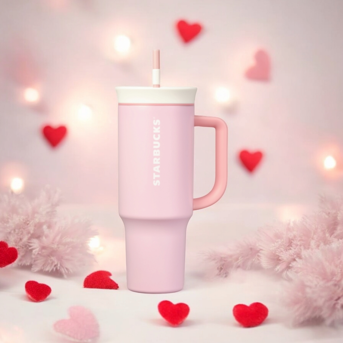 STARBUCKS Korea 2025 Dear Love Owala Travel Cold Cup Pink Handle