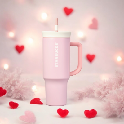 STARBUCKS Korea 2025 Dear Love Owala Travel Cold Cup Pink Handle