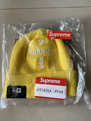 Supreme New Era Cross Box Logo Beanie Lemon Drop Yellow | eBay