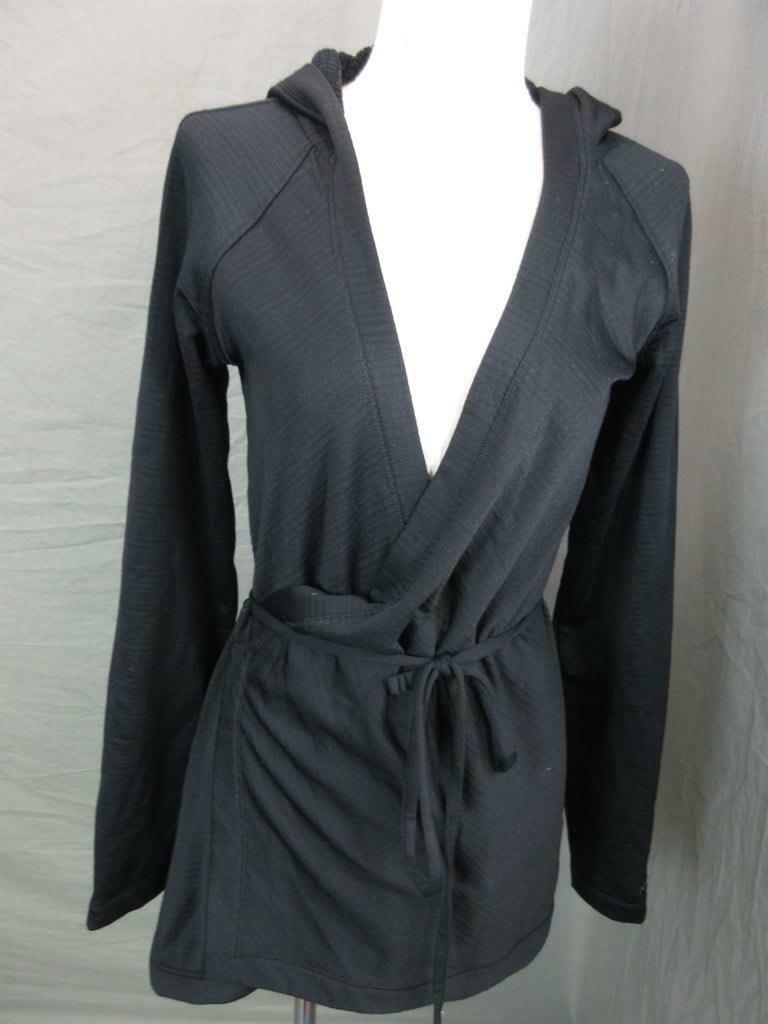 COLUMBIA SIZE S WOMENS BLACK ATHLETIC LONG SLEEVE OUTDOOR HOODED WRAP
