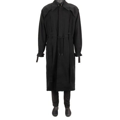 OFF-WHITE Virgil Abloh Trench Mantel mit Gurten, Gürtel und Seilen Schwarz M