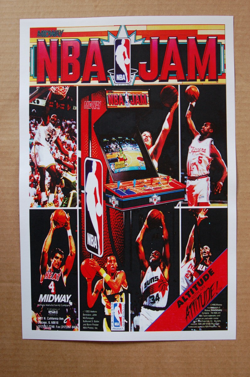 NBA Jam Arcade Flyer Video Game promotional poster | eBay