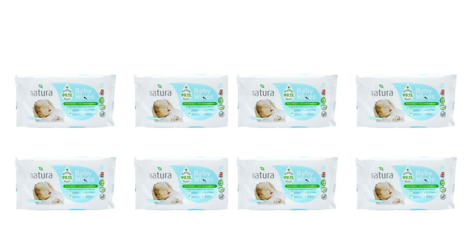 Natura Pack Of 60 Biodegradable Baby Wipes - Image 4