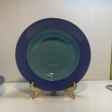 Lindt-Stymeist Colorways Rimmed Soup Pasta or Salad Bowl Blue /turquoise  9 In
