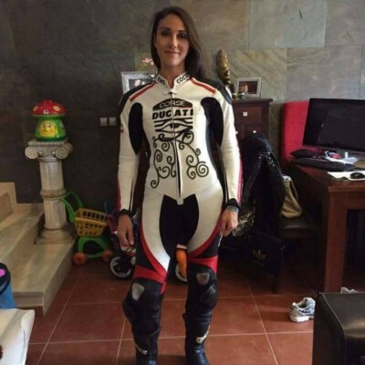 DUCATI Corse DAMEN Rindsleder  Motorrad Rennen Lederkombi Anzug Sport Biker-WEIB