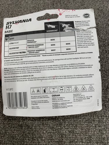 Sylvania H7 Basic Halogen Headlights 12.8V 55W Pack Of 2 - Foto 4 di 4