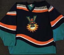 Maglia hockey vintage anni 90 #66 invecchiata XL Canada blu sole foglie acero grunge anni 80