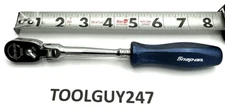 SNAP ON TOOLS  THLFD72MB  1/4" Drive PWR BLUE Hard Grip Long Flex Head Ratchet +