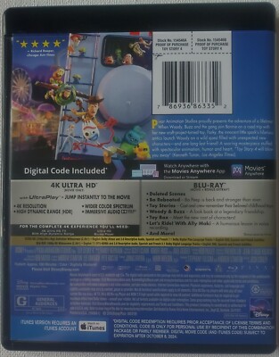 DISNEY PIXAR TOY STORY 4 4K ULTRA HD BLU RAY 3 DISC SET FREE