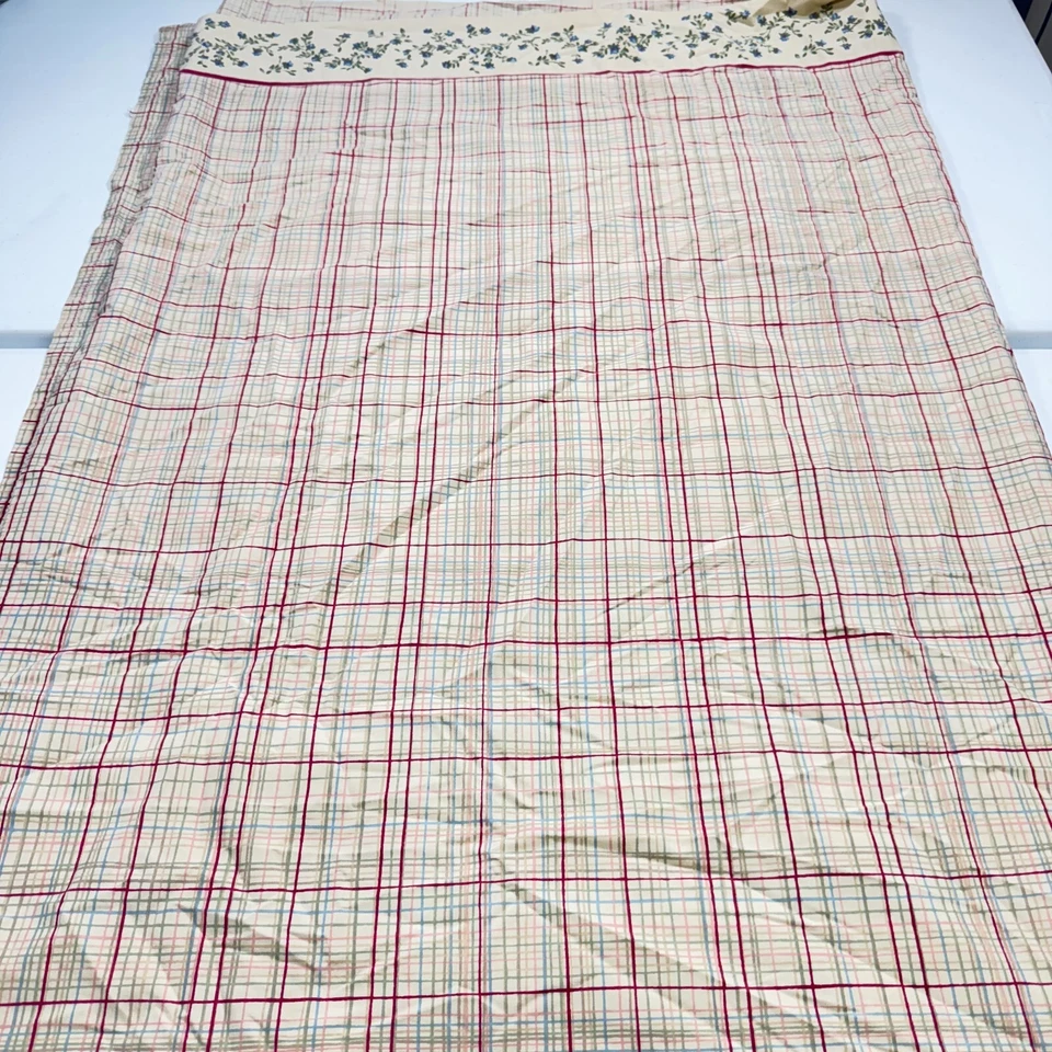 Sábana plana muelles vintage doble rojo a cuadros borde floral mezcla y2k años 90 80 Foto 2 de 4